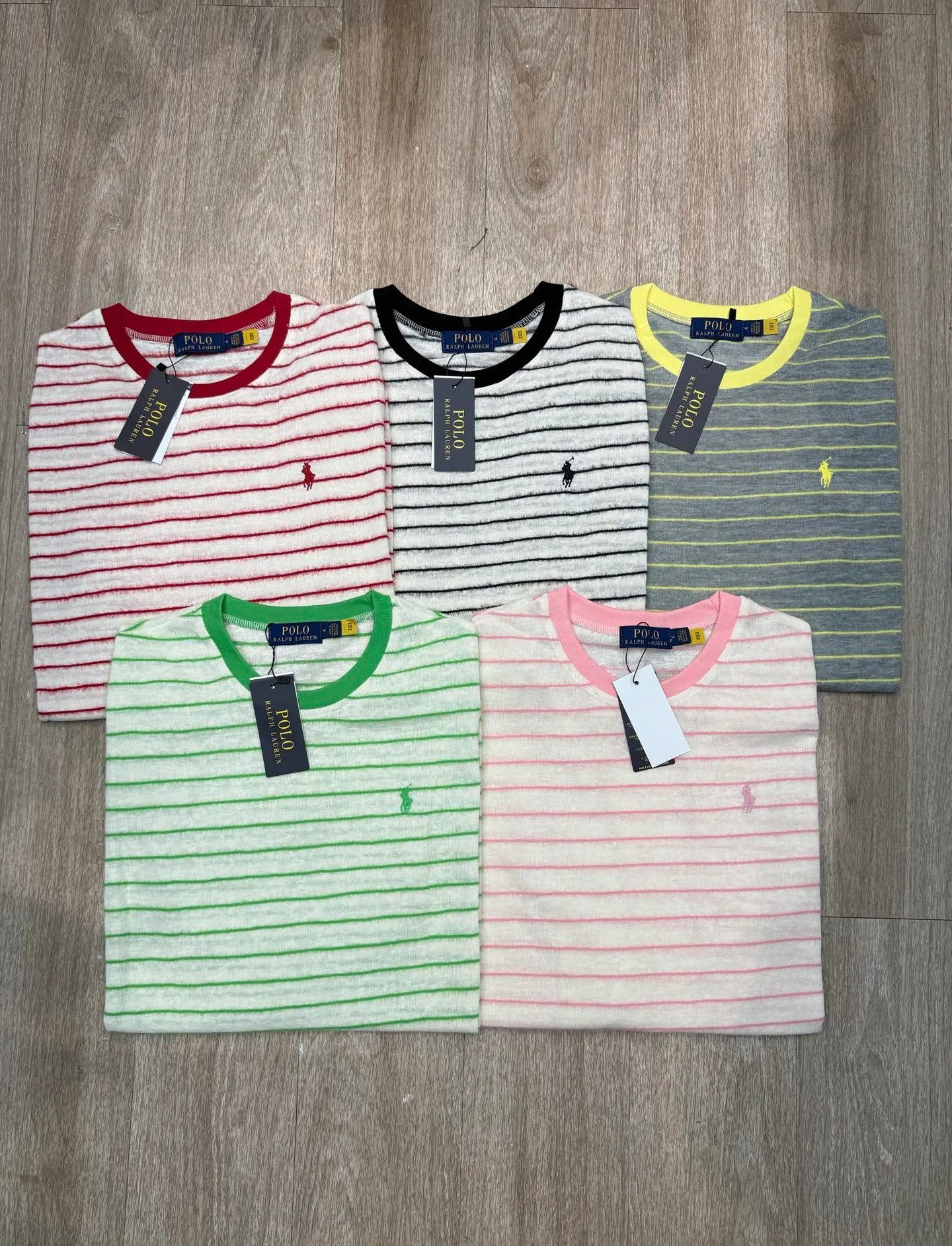 P180 Ralph Lauren·🇺🇸American high-end brand new golden stripe long-sleeved bottoming shirt ✅✅✅Ready in stock Focus on quality and compare at will Size: S M L Color: white and red stripes, black and white stripes, white vermicelli strips, white and green stripes, gray